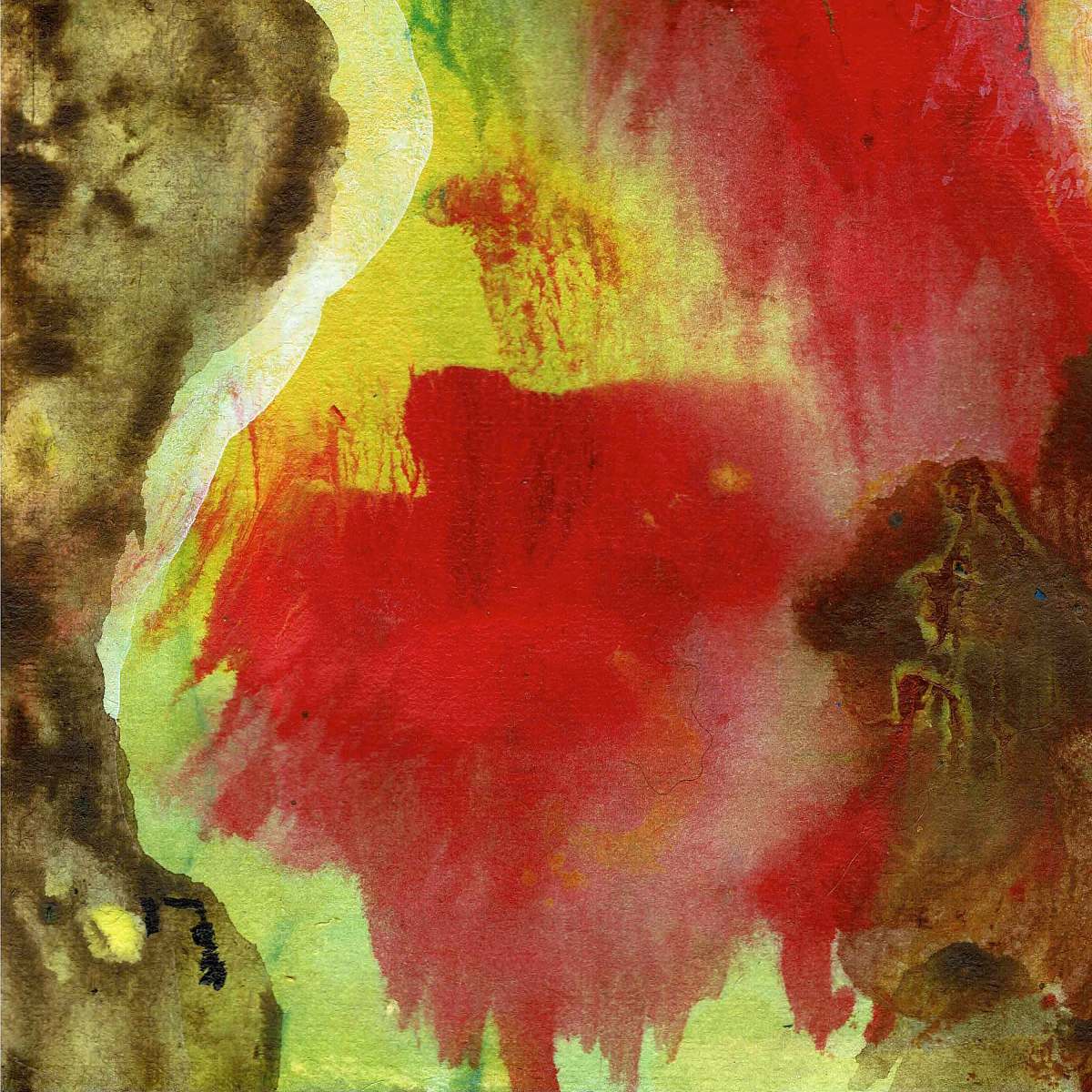modern art red and multicolored abstract oil painting painting